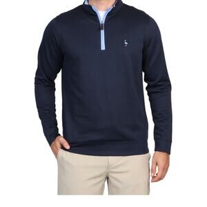 Taylor Bird Mn's  Modal Quarter-Zip Navy L/S Performance Golf Pullover Sz L #644